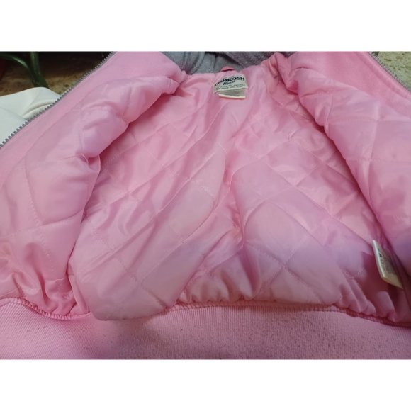 OSHKOSH B'GOSH Little Girl's Hooded Jacket Pink & Gray Emojis SZ 4 - Picture 3 of 5